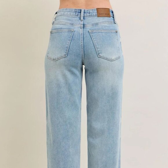 ✨ Judy Blue Mid Rise Release Hem Wide Leg Jeans – Size 11(30), NWT ✨ - Picture 4 of 16
